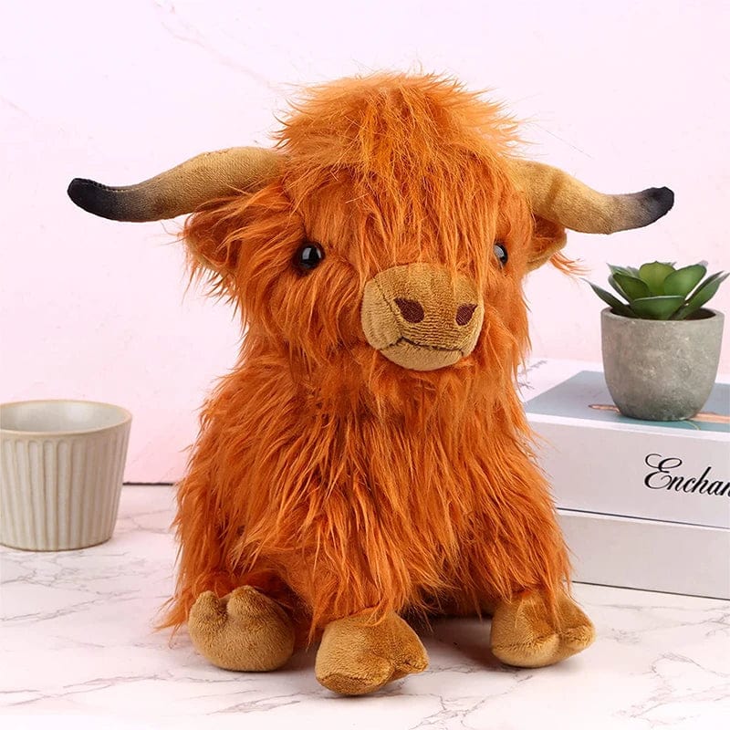 Planet Gates Simulation Highland Cow Plush Animal Doll Soft Stuffed Highland Cow Plush Toy Kawaii Kids Baby Gift Toy Home Room Decor