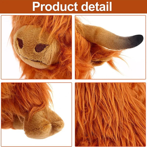 Planet Gates Simulation Highland Cow Plush Animal Doll Soft Stuffed Highland Cow Plush Toy Kawaii Kids Baby Gift Toy Home Room Decor