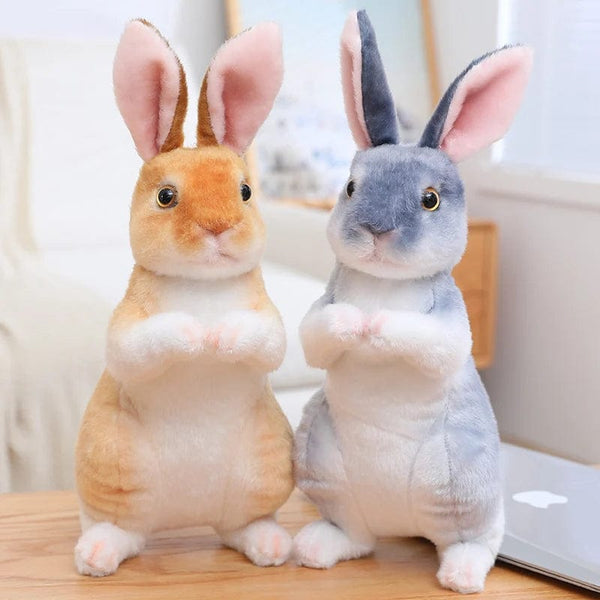 Planet Gates Simulation Kawaii Long Ears Realistic Rabbit Plush Toy Lifelike Animal Stuffed Doll Toys for Kids Girls Birthday Gift Room Decor
