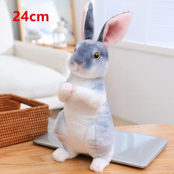 Planet Gates Simulation Kawaii Long Ears Realistic Rabbit Plush Toy Lifelike Animal Stuffed Doll Toys for Kids Girls Birthday Gift Room Decor