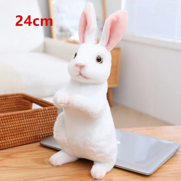 Planet Gates Simulation Kawaii Long Ears Realistic Rabbit Plush Toy Lifelike Animal Stuffed Doll Toys for Kids Girls Birthday Gift Room Decor