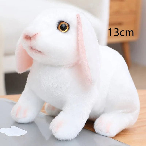 Planet Gates Simulation Kawaii Long Ears Realistic Rabbit Plush Toy Lifelike Animal Stuffed Doll Toys for Kids Girls Birthday Gift Room Decor