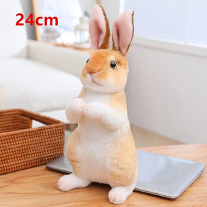 Planet Gates Simulation Kawaii Long Ears Realistic Rabbit Plush Toy Lifelike Animal Stuffed Doll Toys for Kids Girls Birthday Gift Room Decor