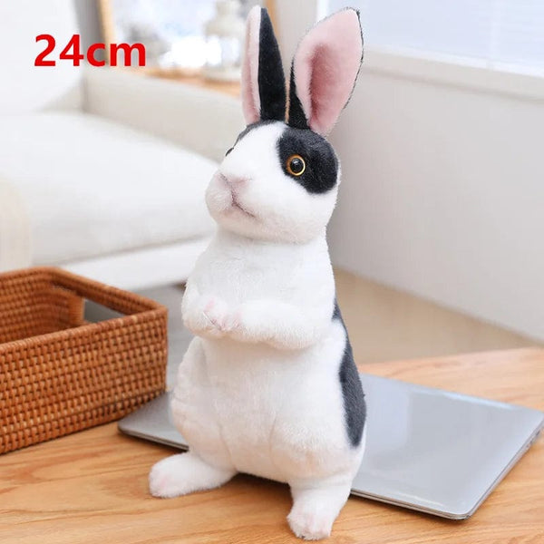 Planet Gates Simulation Kawaii Long Ears Realistic Rabbit Plush Toy Lifelike Animal Stuffed Doll Toys for Kids Girls Birthday Gift Room Decor