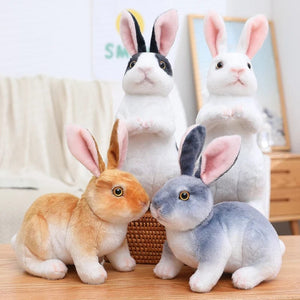 Planet Gates Simulation Kawaii Long Ears Realistic Rabbit Plush Toy Lifelike Animal Stuffed Doll Toys for Kids Girls Birthday Gift Room Decor
