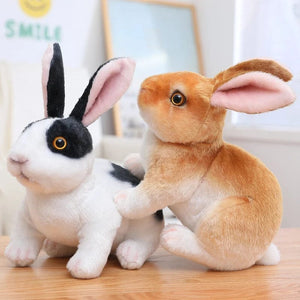 Planet Gates Simulation Kawaii Long Ears Realistic Rabbit Plush Toy Lifelike Animal Stuffed Doll Toys for Kids Girls Birthday Gift Room Decor