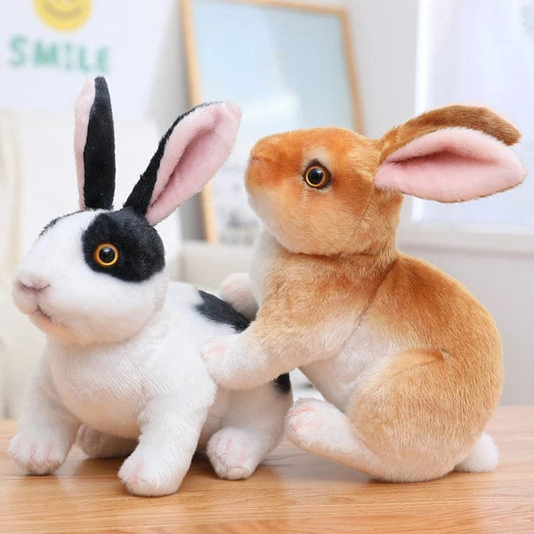 Planet Gates Simulation Kawaii Long Ears Realistic Rabbit Plush Toy Lifelike Animal Stuffed Doll Toys for Kids Girls Birthday Gift Room Decor