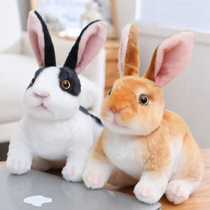 Planet Gates Simulation Kawaii Long Ears Realistic Rabbit Plush Toy Lifelike Animal Stuffed Doll Toys for Kids Girls Birthday Gift Room Decor