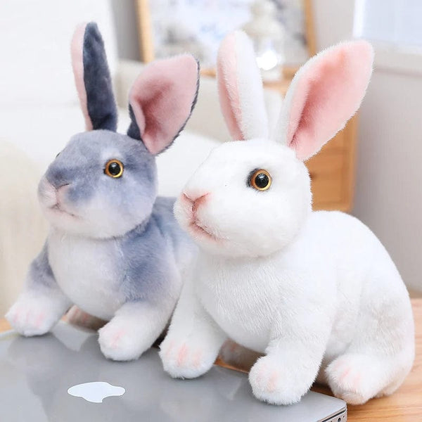 Planet Gates Simulation Kawaii Long Ears Realistic Rabbit Plush Toy Lifelike Animal Stuffed Doll Toys for Kids Girls Birthday Gift Room Decor