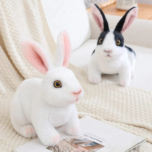 Planet Gates Simulation Kawaii Long Ears Realistic Rabbit Plush Toy Lifelike Animal Stuffed Doll Toys for Kids Girls Birthday Gift Room Decor