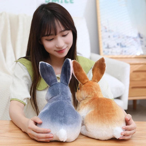 Planet Gates Simulation Kawaii Long Ears Realistic Rabbit Plush Toy Lifelike Animal Stuffed Doll Toys for Kids Girls Birthday Gift Room Decor
