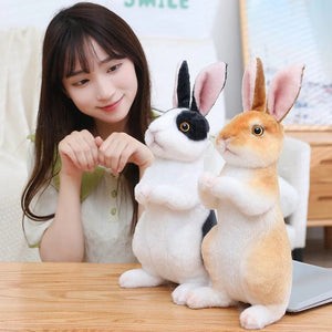 Planet Gates Simulation Kawaii Long Ears Realistic Rabbit Plush Toy Lifelike Animal Stuffed Doll Toys for Kids Girls Birthday Gift Room Decor