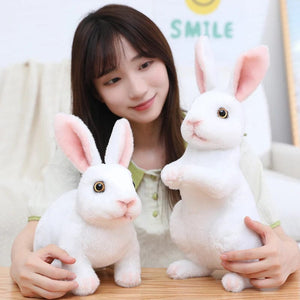 Planet Gates Simulation Kawaii Long Ears Realistic Rabbit Plush Toy Lifelike Animal Stuffed Doll Toys for Kids Girls Birthday Gift Room Decor