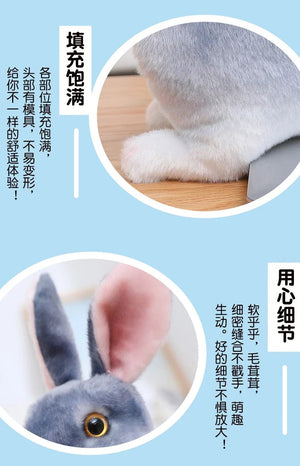 Planet Gates Simulation Kawaii Long Ears Realistic Rabbit Plush Toy Lifelike Animal Stuffed Doll Toys for Kids Girls Birthday Gift Room Decor