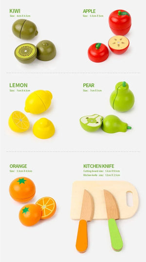 Planet Gates Simulation Kitchen Pretend Toy Wooden Classic Game Montessori Educational Toy For Children Kids Gift Cutting Fruit Vegetable