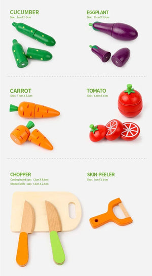 Planet Gates Simulation Kitchen Pretend Toy Wooden Classic Game Montessori Educational Toy For Children Kids Gift Cutting Fruit Vegetable