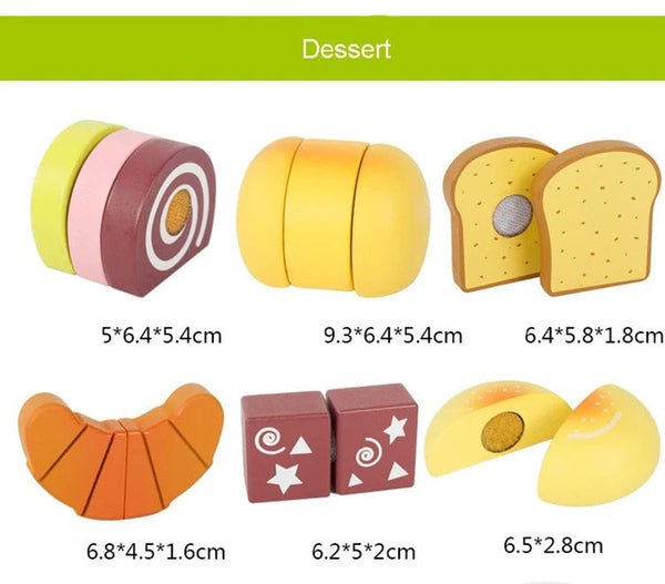 Planet Gates Simulation Kitchen Pretend Toy Wooden Classic Game Montessori Educational Toy For Children Kids Gift Cutting Fruit Vegetable Set