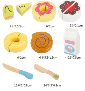 Planet Gates Simulation Kitchen Pretend Toy Wooden Classic Game Montessori Educational Toy For Children Kids Gift Cutting Fruit Vegetable Set