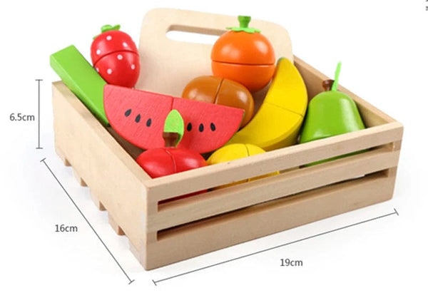 Planet Gates Simulation Kitchen Pretend Toy Wooden Classic Game Montessori Educational Toy For Children Kids Gift Cutting Fruit Vegetable Set