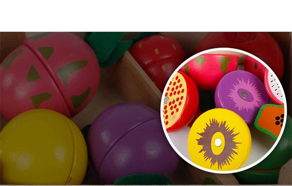 Planet Gates Simulation Kitchen Pretend Toy Wooden Classic Game Montessori Educational Toy For Children Kids Gift Cutting Fruit Vegetable Set