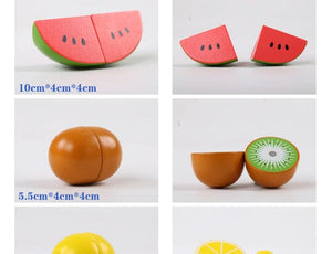 Planet Gates Simulation Kitchen Pretend Toy Wooden Classic Game Montessori Educational Toy For Children Kids Gift Cutting Fruit Vegetable Set