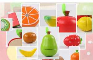 Planet Gates Simulation Kitchen Pretend Toy Wooden Classic Game Montessori Educational Toy For Children Kids Gift Cutting Fruit Vegetable Set