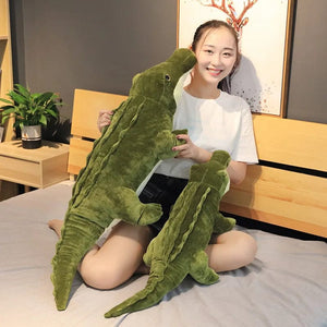 Planet Gates Simulation Large Soft Crocodile Plush Toy Fluffy Full Stuffed Animal Pillow Green Giant Alligator Sofa Cushion Kid Birthday Gift