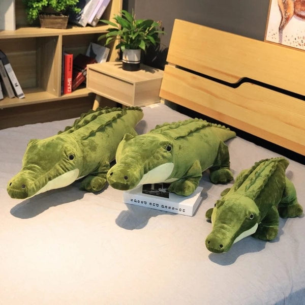Planet Gates Simulation Large Soft Crocodile Plush Toy Fluffy Full Stuffed Animal Pillow Green Giant Alligator Sofa Cushion Kid Birthday Gift
