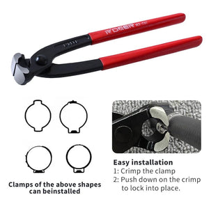 Planet Gates Single Ear Pincer Single Ear Clamp Pliers 8 Inch/200mm Carbon Steel Pincer Crimper Nail Puller for Automotive Repair Hand Tools