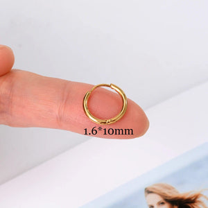 Planet Gates Single Minimal Gold Color Tiny Cartilage Hoop Earrings Glossy Earring Piercing Accessory Trendy Small Huggie Women Hoops For Men