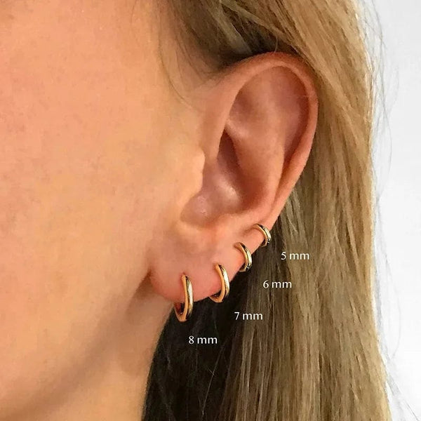 Planet Gates Single Minimal Gold Color Tiny Cartilage Hoop Earrings Glossy Earring Piercing Accessory Trendy Small Huggie Women Hoops For Men