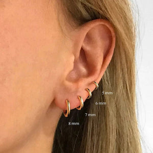 Planet Gates Single Minimal Gold Color Tiny Cartilage Hoop Earrings Glossy Earring Piercing Accessory Trendy Small Huggie Women Hoops For Men