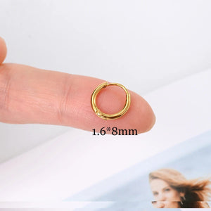 Planet Gates Single Minimal Gold Color Tiny Cartilage Hoop Earrings Glossy Earring Piercing Accessory Trendy Small Huggie Women Hoops For Men