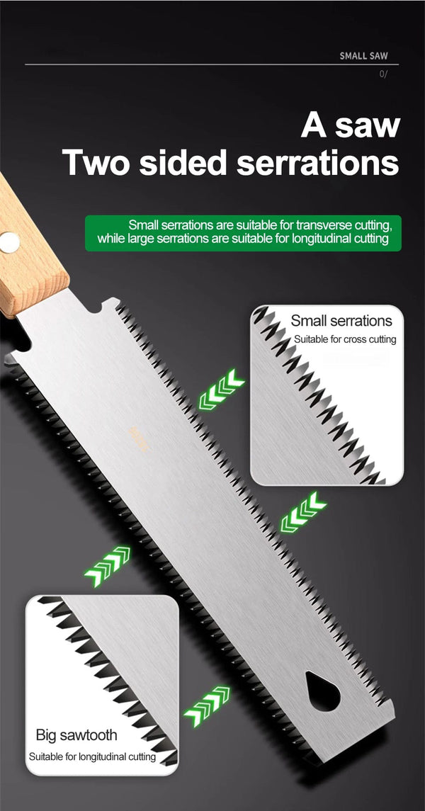 Planet Gates Single-sided Teeth Japanese Style Hand Saw Single/Double Sided Fine Tooth Wood Saw SK5 Steel Flexible Hand Saw Garden Hand Tool for Woodworking