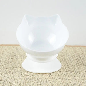Planet Gates Single white Non-Slip Cat Single Double Pet Bowls With Stand Food Feed And Water Bowls Inclination Stand Cats Feeders Feeding Kitten Supplies