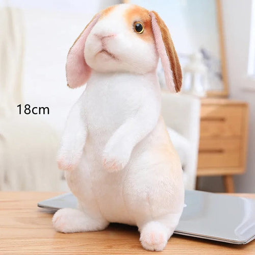 Planet Gates sitting 18cm brown Simulation Kawaii Long Ears Realistic Rabbit Plush Toy Lifelike Animal Stuffed Doll Toys for Kids Girls Birthday Gift Room Decor