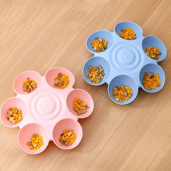Planet Gates Six-in-one Dog Bowl Puppy Slow feeder Dog Bowl Cat Water Bottle flower-shaped cat Water feeding bowl Healthy Eating plate Pet ac