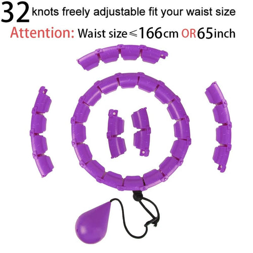 Planet Gates Size 32 purple 32/24/28 Section Adjustable Sport Hoops Abdominal Waist Exercise Detachable Hoola Massage Fitness Hoop Training Weight Loss Gym