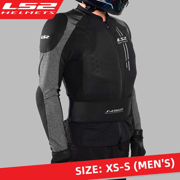 Planet Gates Size-XS-S(Men) LS2 Original Motorcycle Soft Armor Jacket Summer Breathable X-Armor Motorbike Jacket Men Women Motocross Riding Clothing Jacket
