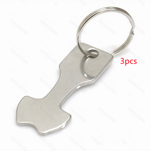 Planet Gates Size2 3pcs / Silvery Mini Stainless Steel Key Ring, Shopping Trolley Tokens Small Aldi Quarter Holder Keychain For Grocery Shopping Cart