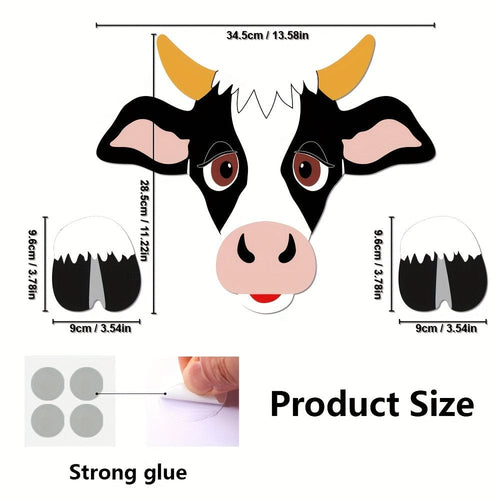 Planet Gates SJ7.62-27.94cm 1pc 27.94cm Cow Cow Denim Cow Theme Decorative Fence Peeking Decoration Thickened PVC Plate Cow Fence Peeker Farm Animal Yard Barn Garden Art Country Land