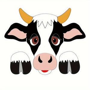 Planet Gates SJ7.62-27.94cm 1pc 27.94cm Cow Cow Denim Cow Theme Decorative Fence Peeking Decoration Thickened PVC Plate Cow Fence Peeker Farm Animal Yard Barn Garden Art Country Land