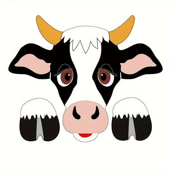 Planet Gates SJ7.62-27.94cm 1pc 27.94cm Cow Cow Denim Cow Theme Decorative Fence Peeking Decoration Thickened PVC Plate Cow Fence Peeker Farm Animal Yard Barn Garden Art Country Land