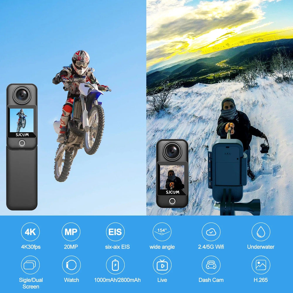 Planet Gates SJCAM C300 Pocket Action Camera 4K FHD With Long Battery Life Video 30M Waterproof 5G WiFi Camera Sport Action Cam