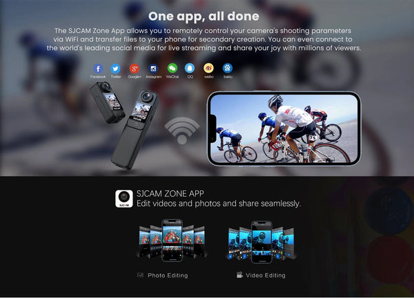 Planet Gates SJCAM C300 Pocket Action Camera 4K FHD With Long Battery Life Video 30M Waterproof 5G WiFi Camera Sport Action Cam