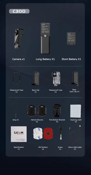 Planet Gates SJCAM C300 Pocket Action Camera 4K FHD With Long Battery Life Video 30M Waterproof 5G WiFi Camera Sport Action Cam