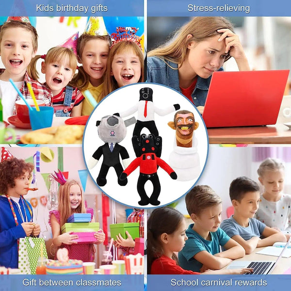 Planet Gates Skibidi Toilet Bosses  Titan  TV Man Cameraman Plush Toys  for Fans and Friends Beautifully Stuffed Animals Doll Christmas Gift