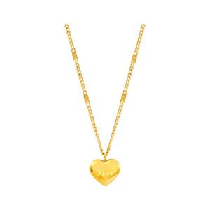 Planet Gates SKU1 Trendy Simple Gold Color Heart Pendant Chokers Necklace for Women Temperament Love Letter Thin Clavicle Chain Jewelry Gift