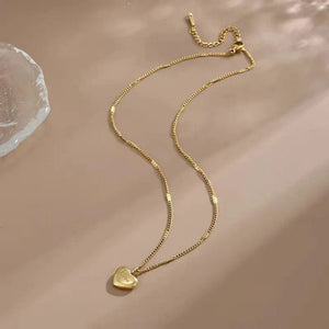 Planet Gates SKU1 Trendy Simple Gold Color Heart Pendant Chokers Necklace for Women Temperament Love Letter Thin Clavicle Chain Jewelry Gift