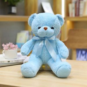 Planet Gates Sky blue / 30cm 30CM Many Colors Delicacy Teddy Bear Plush Toy New Cute Soft Ribbon Butterfly Festival Solid Color Hug Bear Doll Birthday Gift